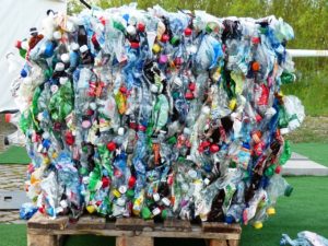 Dissolvable plastics -plastic bottles stacked together